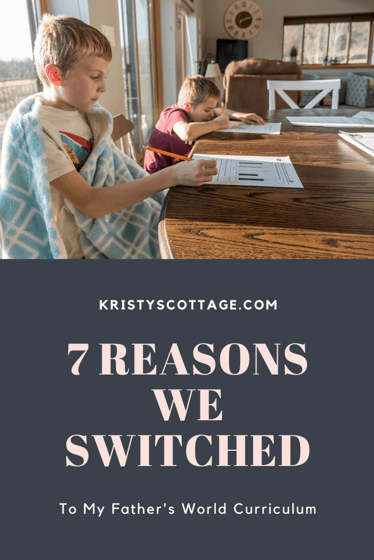 7 Reasons We Switched to My Father's World Curriculum | Kristy's Cottage blog