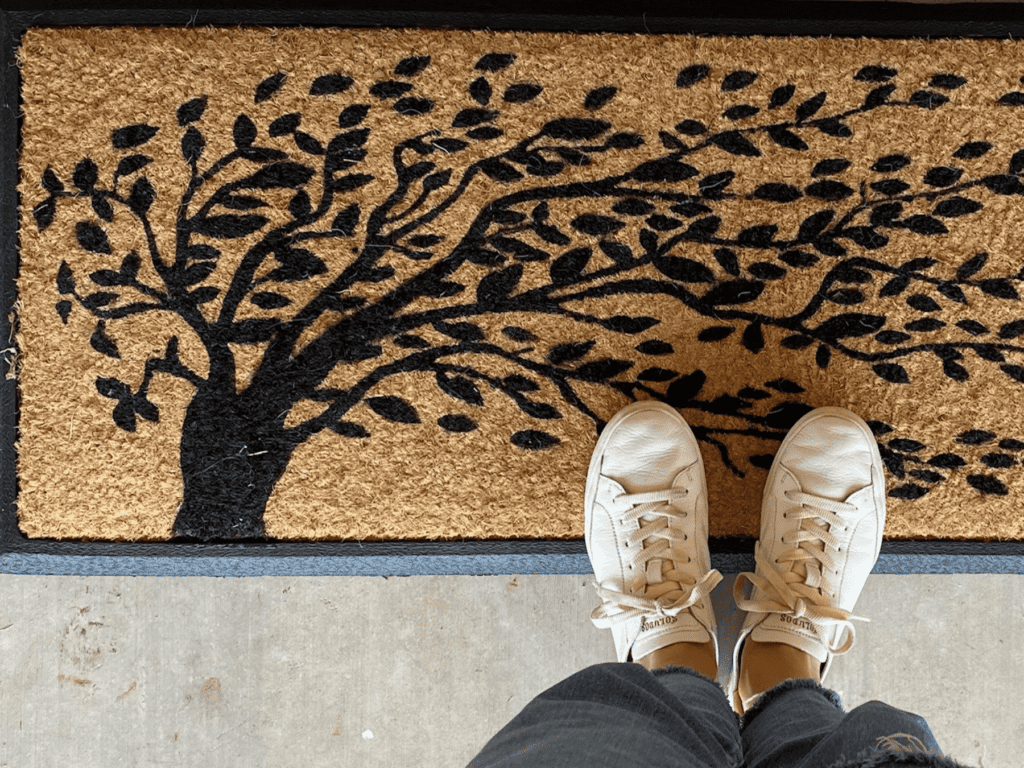 Falling leaves front door mat.