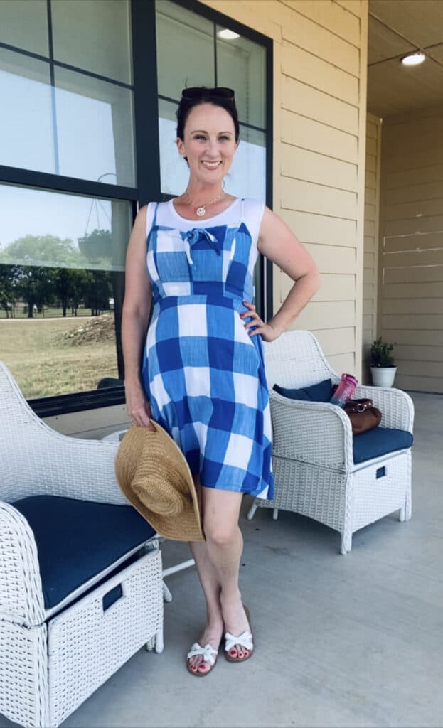Blue-and-white plaid sun dress from Old Navy